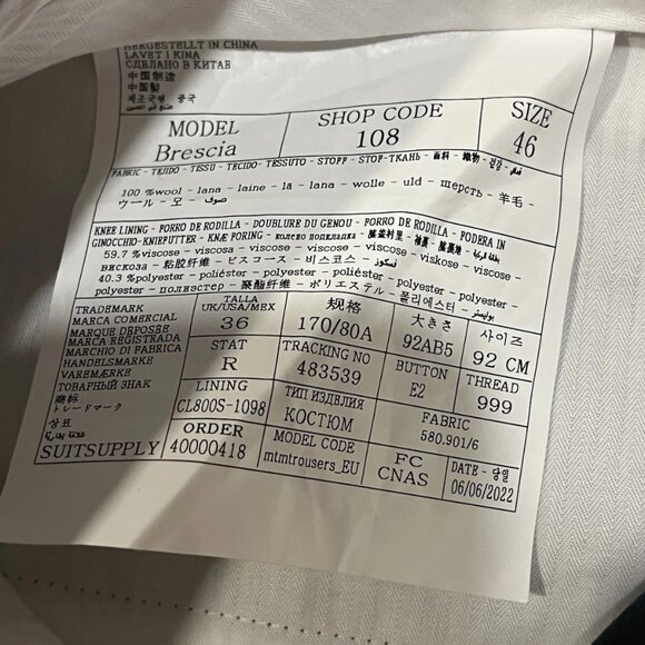 Suitsupply Men's Brescia Dark Grey Wool Dress Pants Trousers 30x30 - Picture 3 of 5